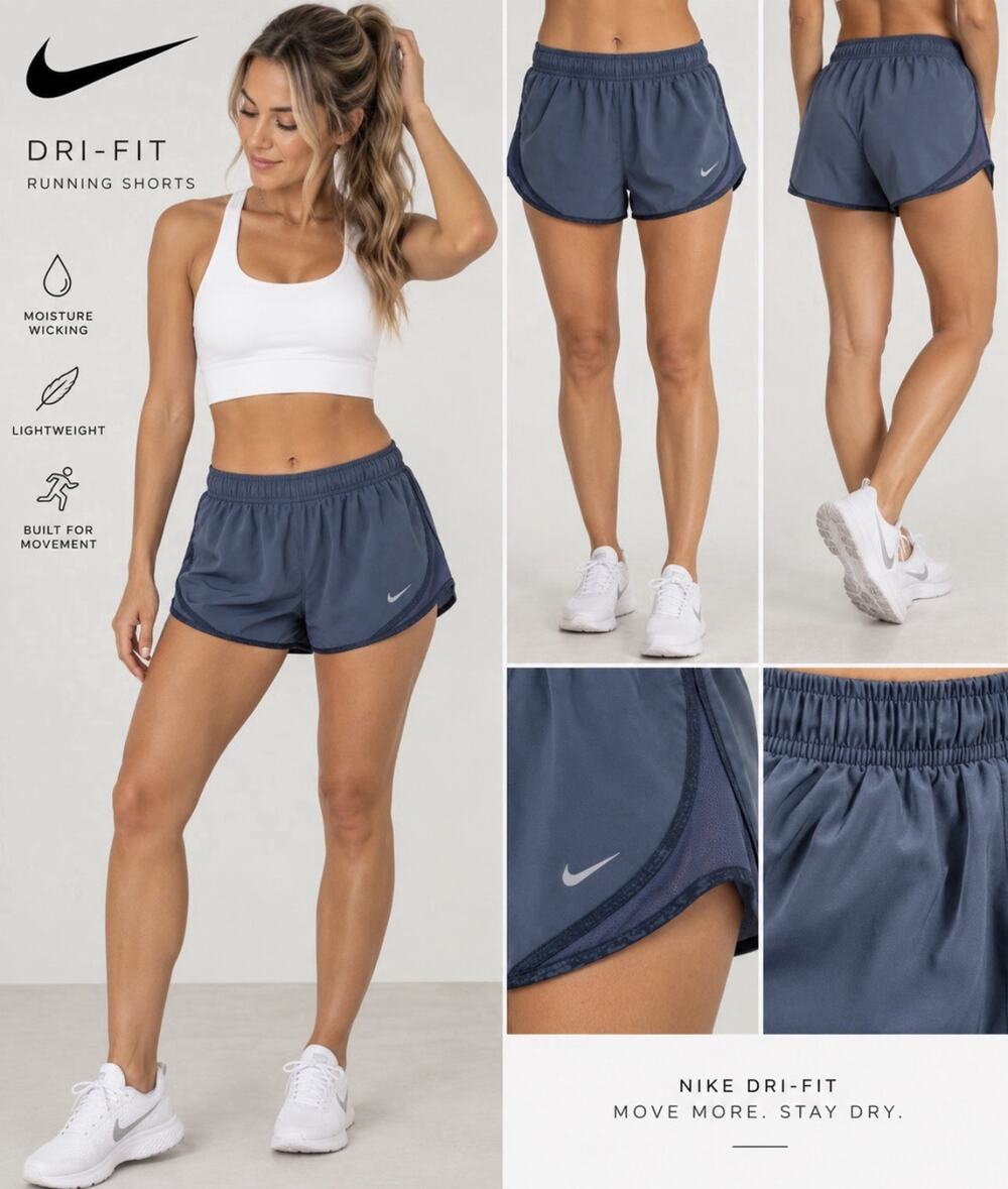 Nike Dri-FIT Women’s Blue Running Shorts Athletic Workout Shorts L